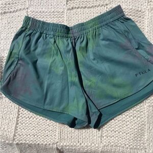 P'tula Women's Teal and Olive Athletic Shorts